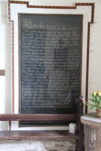 Charity Board in porch of St Mary's Church